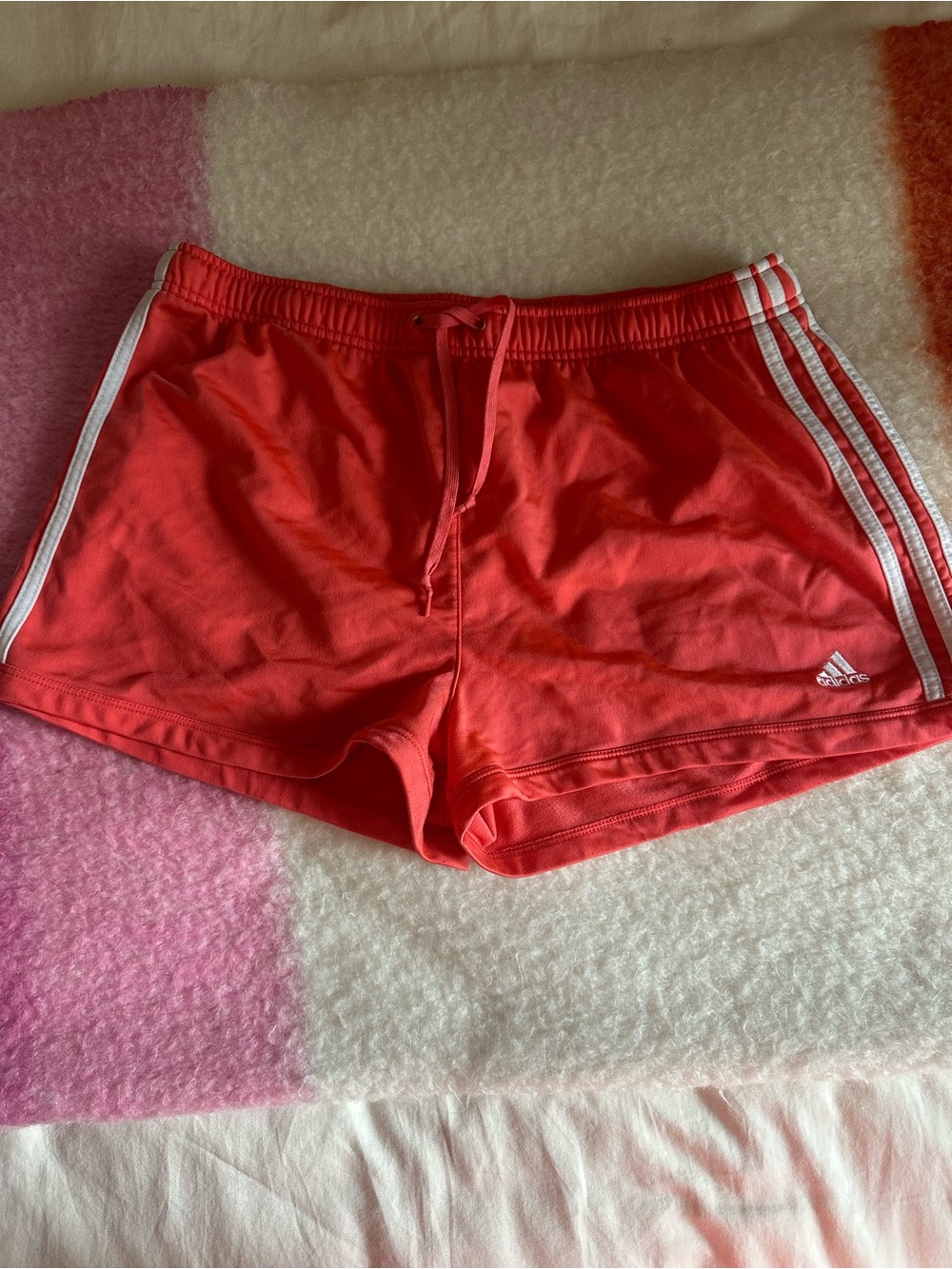 Adidas Women's Coral Athletic Shorts with Side Stripes